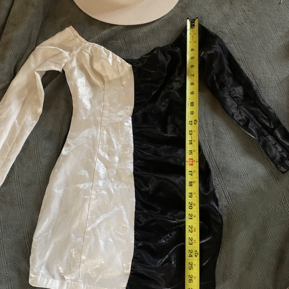 Nasty gal black and white half and half mini dress - Picture 2 of 5